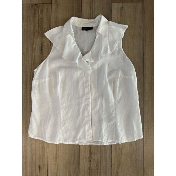 Jones New York signature Women’s Blouse sleeveless shirt 2XL Ruffles - Picture 1 of 3